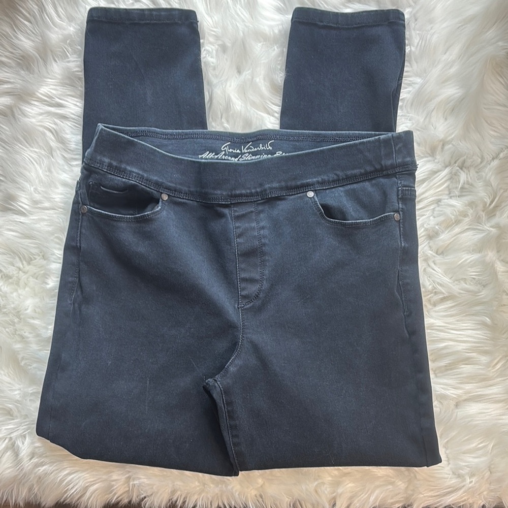 Gloria Vanderbilt Light Black Jeggings with Elastic Waistband and Slim Fit